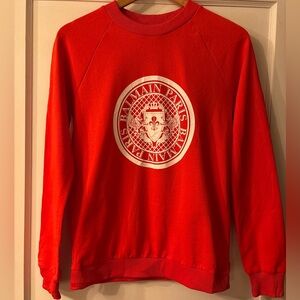 New condition Womens Balmain Coin Logo Red Sweatshirt size 34 XS. Authentic.